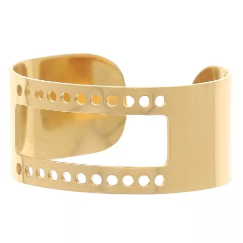 Anillo ajustable para tejer abalorios - T52 a T60 - Acero inoxidable 316L Dorado x1