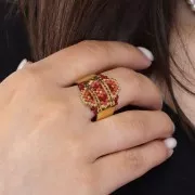 Anillo ajustable para tejer abalorios - T52 a T60 - Acero inoxidable 316L Dorado x1