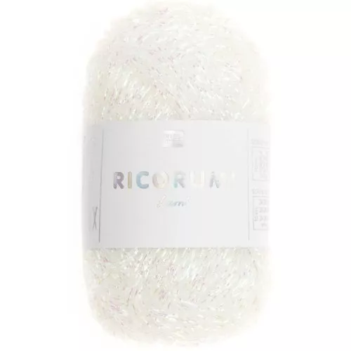 Lana Lamé Ricorumi de Rico Design para Amigurumi - Blanco iridiscente 003 x10g