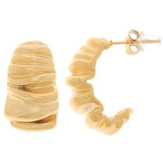 Semi-agujeros abiertos anchos de 21,5 mm con efecto plisado - Acero inoxidable 316L dorado x2|raw }}