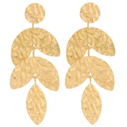 Pendientes hoja 58x24 mm - Acero inoxidable 316L dorado x2|raw }}