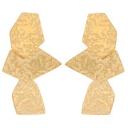 Pendientes colgantes geométricos martillados 50x29 mm Acero inoxidable dorado 316L x2|raw }}