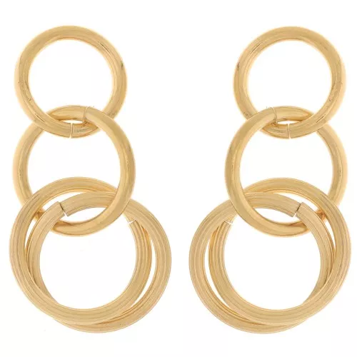 Pendientes multiaros 39x18 mm - Acero inoxidable dorado 304L x2