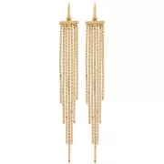 Pendientes de aro con colgante de flecos 85 mm - Acero inoxidable 304L Dorado x2