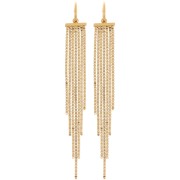 Pendientes de aro finos con colgante de flecos de 85 mm - Acero inoxidable 304 Dorado x2