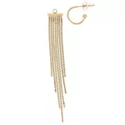 Pendientes de aro finos con colgante de flecos de 85 mm - Acero inoxidable 304 Dorado x2