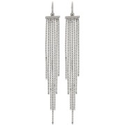 Pendientes de aro con colgante de flecos 85 mm - acero inoxidable 304L x2|raw }}