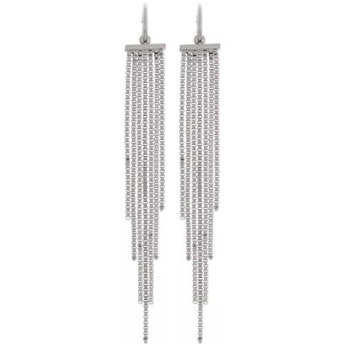 Pendientes de aro con colgante de flecos 85 mm - acero inoxidable 304L x2
