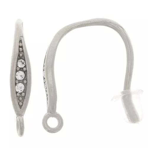 Pendientes de diseño de 15 mm con óxido de circonio - Acero inoxidable 304L x2