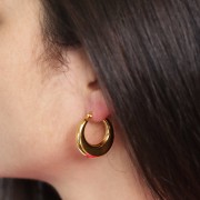 Aro redondo plano de 25 mm - Acero inoxidable 316L dorado x2