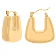 Pinzas trapezoidales planas de 24 mm - Acero inoxidable 316L dorado x2