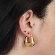 Pinzas trapezoidales planas de 24 mm - Acero inoxidable 316L dorado x2