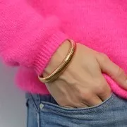 Pulsera brazalete de 68 mm - 10 mm de ancho - Acero inoxidable 304L Dorado x1