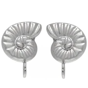 Pendientes de concha 15x11 mm - anilla abierta - acero inoxidable 304L x2