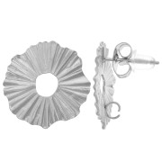 Pendientes calados irregulares con efecto plisado 17 mm Acero inoxidable 304L x2|raw }}