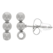 Pendientes 3 bolas 12x4 mm con agujero - Acero inoxidable 304L x2|raw }}