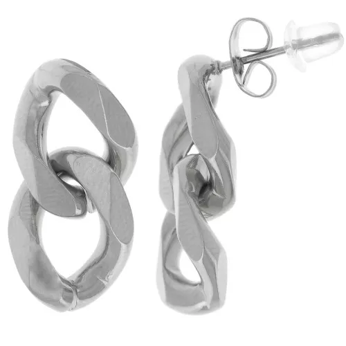 Pendientes de cadena de 22x11 mm - acero inoxidable 304L x2