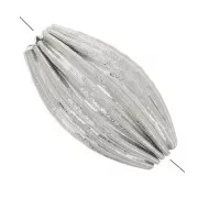 Cuenta con forma de oliva, 10 x 6 mm - Godron - Acero inoxidable 304L x1