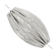 Cuenta de aceituna acanalada 10x6 mm - acero inoxidable 304L x1