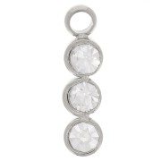 Barra colgante 11x3 mm con 3 óxidos de circonio - Acero inoxidable 304L x1