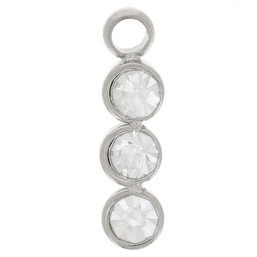 Barra colgante 11x3 mm con 3 óxidos de circonio - Acero inoxidable 304L x1