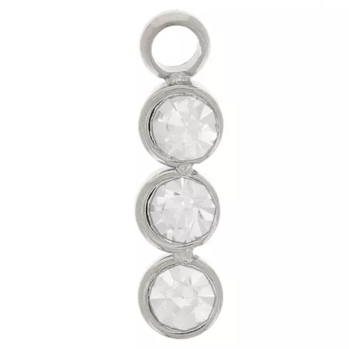 Barra colgante 11x3 mm con 3 óxidos de circonio - Acero inoxidable 304L x1