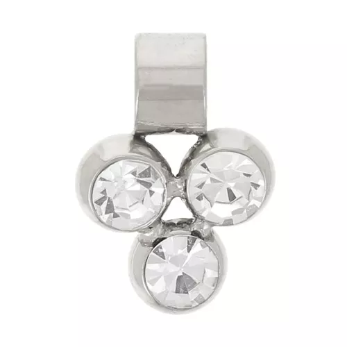 Mini dije 8x6 mm con 3 óxidos de circonio - Acero inoxidable 304L x1
