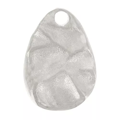 Colgante gota irregular martillada 10x7 mm - acero inoxidable 316L x1
