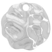 Colgante redondo irregular martillado 19 mm - acero inoxidable 304L x1