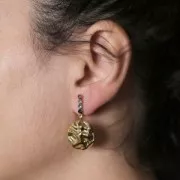 Colgante redondo irregular martillado 19 mm - acero inoxidable 304L x1