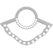 Colgante abanico 14x19 mm multi-agujero para tejer - Acero inoxidable 316L x1