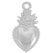 Ex-Voto colgante corazón 18,5x10 mm - acero inoxidable 304L x1