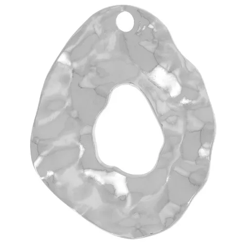 Colgantes gota irregular martillada 31x25 mm - acero inoxidable 304L x2
