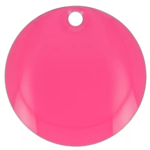 Lentejuelas redondas de metal y resina epoxi 16 mm - Rosa fluorescente x6