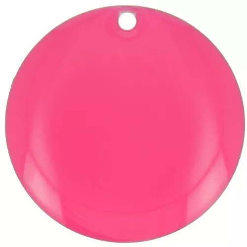 Lentejuelas redondas de metal y resina epoxi 20 mm - Rosa fluorescente x5