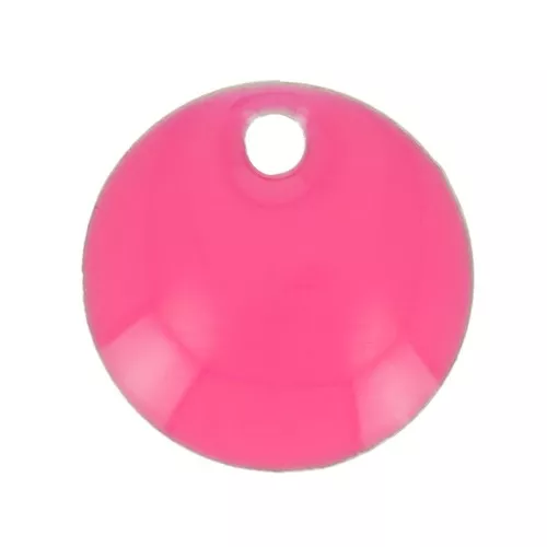 Lentejuelas redondas de metal y resina epoxi 8 mm - Rosa fluorescente x10