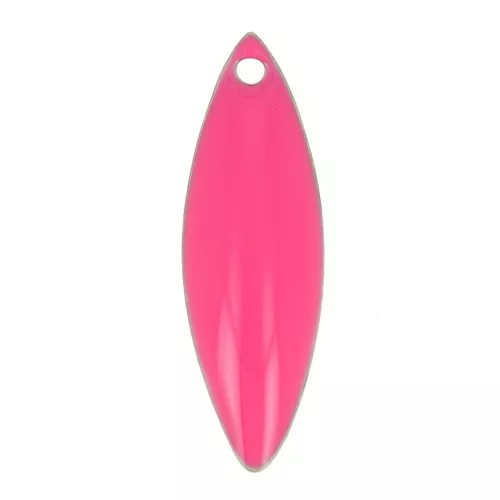 Lentejuelas lanzadera de metal y resina epoxi 16x5 mm - Rosa fluorescente x6