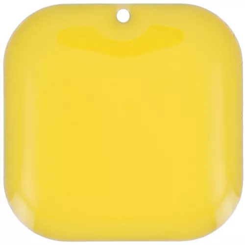 Lentejuela cuadrada redondeada de metal y resina epoxi 22 mm - Amarillo x1