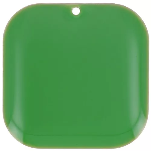 Lentejuela cuadrada redondeada de metal y resina epoxi 22 mm - Verde x1
