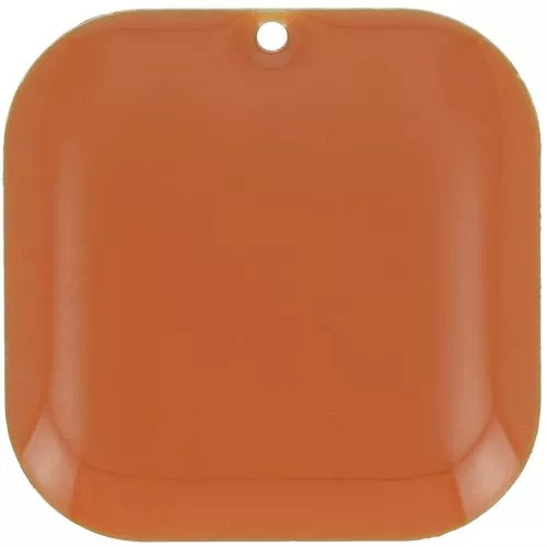 Lentejuela cuadrada redondeada de metal y resina epoxi 22 mm - Terracota x1