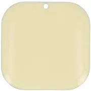 Lentejuela cuadrada redondeada de metal y resina epoxi 22 mm - Crema x1