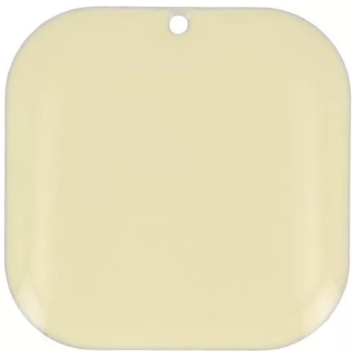 Lentejuela cuadrada redondeada de metal y resina epoxi 22 mm - Crema x1