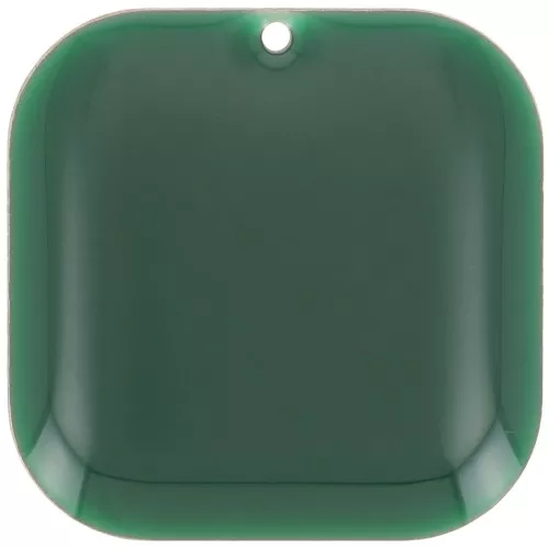 Lentejuela cuadrada redondeada de metal y resina epoxi 22 mm - Verde abeto x1