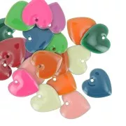 Resina epoxi lentejuelas corazón surtido 15 mm - Multicolor x20