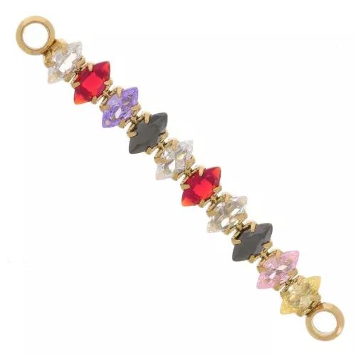 Barra espaciadora 33x4mm óxido de circonio - Acero inoxidable 304L Dorado - Multicolor x1