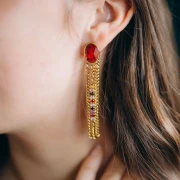 Barra espaciadora 33x4mm óxido de circonio - Acero inoxidable 304L Dorado - Multicolor x1