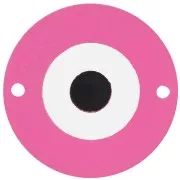 Entrepieza redondo de plexiglás de 25 mm - ojo - Fucsia - Plata x1