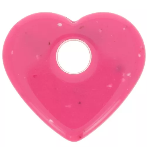 Colgante corazón acrílico opaco 27x30 mm - Granito rosa x1
