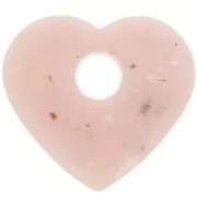 Colgante corazón acrílico translúcido 27x30 mm - Granito nude x1