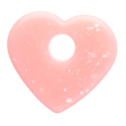 Colgante de corazón de acrílico translúcido, 27 x 30 mm - Rosa granito x1